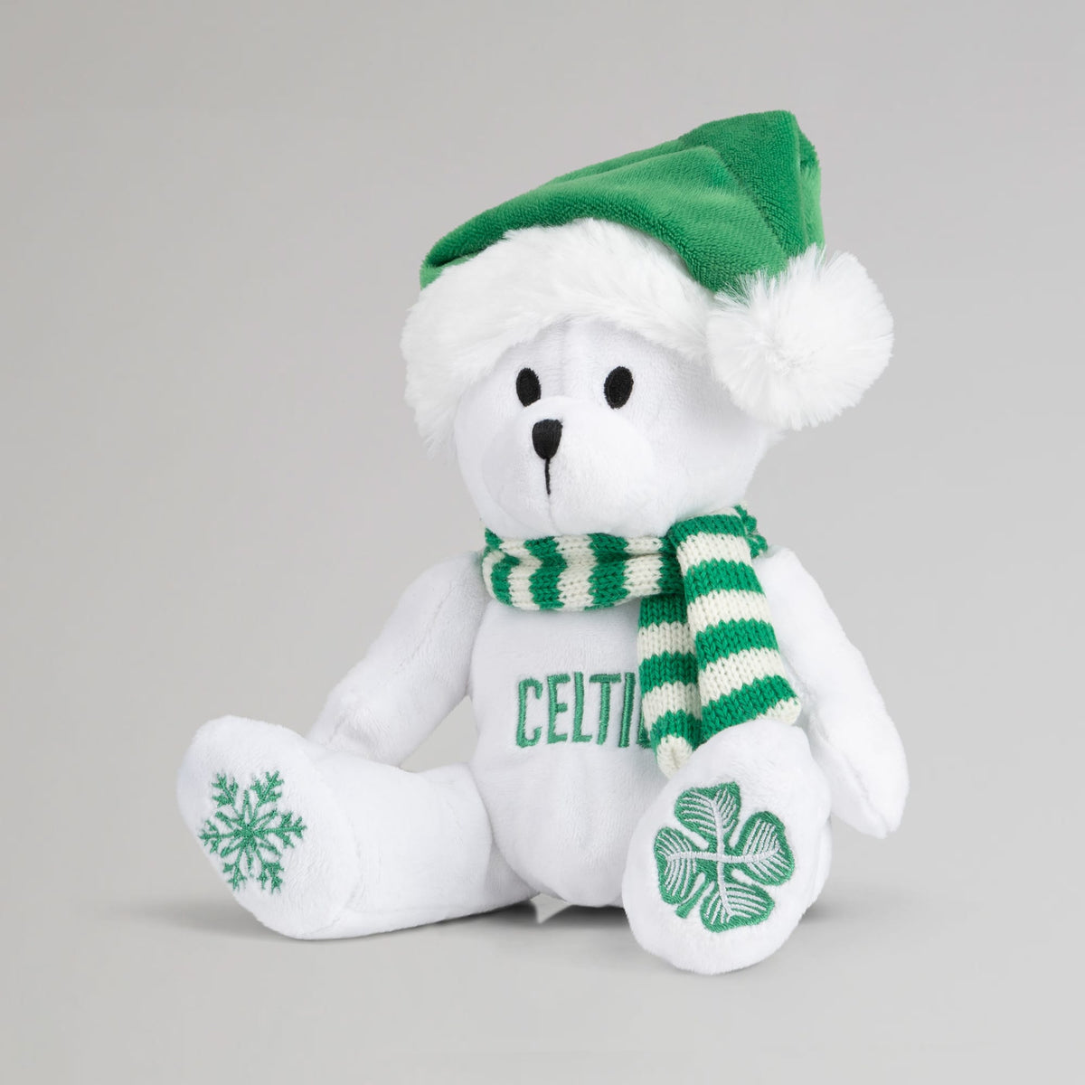 Celtic Christmas White Beanie Bear