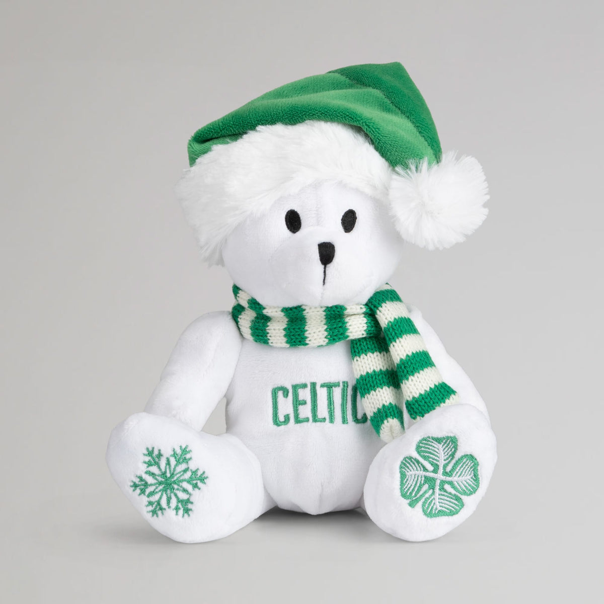 Celtic Christmas White Beanie Bear