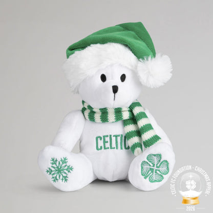 Celtic Christmas White Beanie Bear