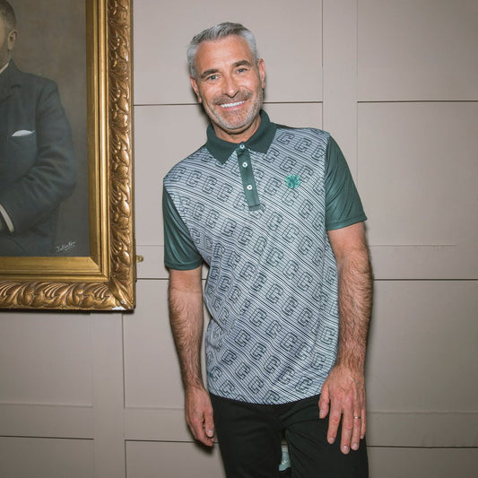 Celtic Clover Green Print Polo Shirt