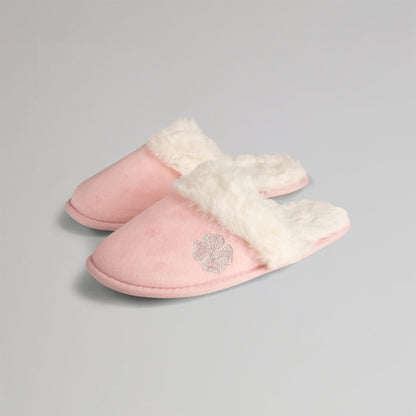 Celtic Clover Junior Pink Mule Slippers