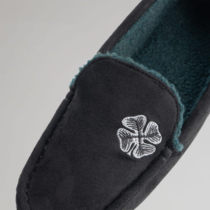 Celtic Clover Men's Black Moccasin Slippers