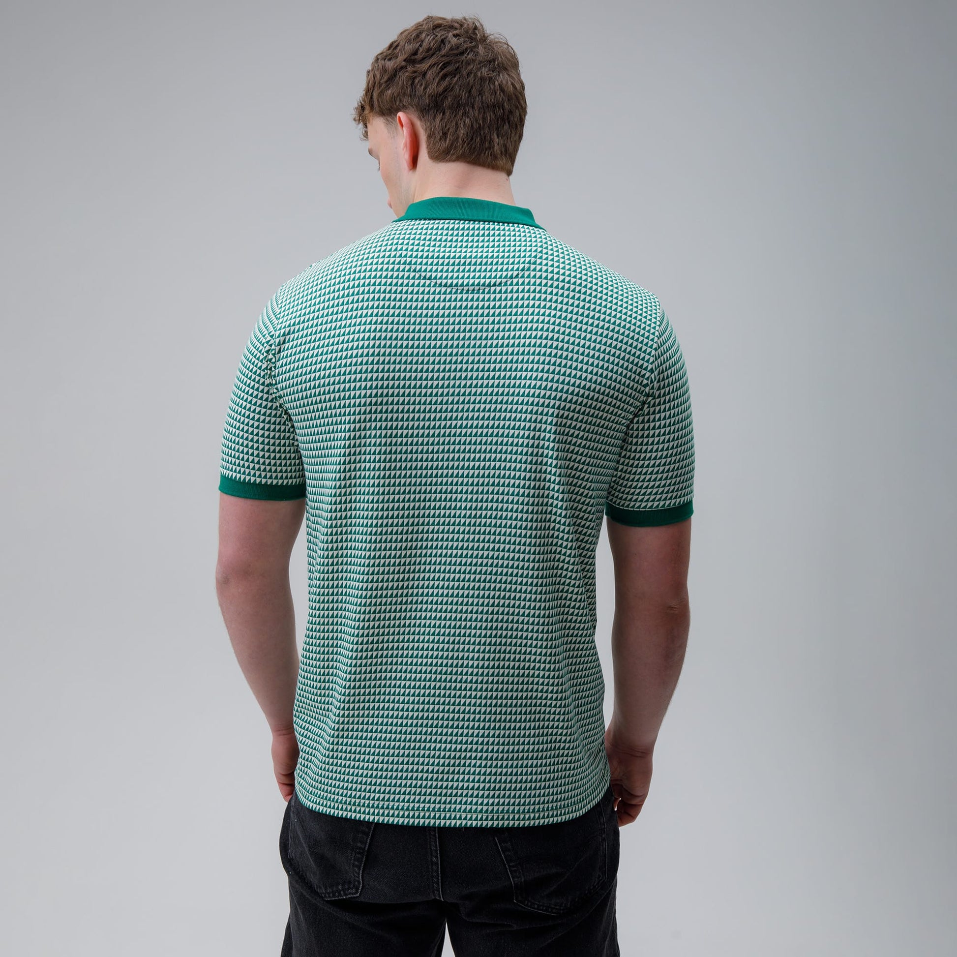 Celtic Clover Men's Geometric Print Polo Shirt