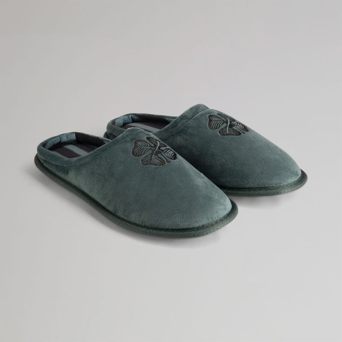 Celtic Clover Men's Green Mule Slippers