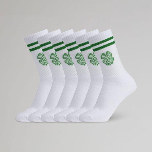 Celtic Clover White socks 3 Pack