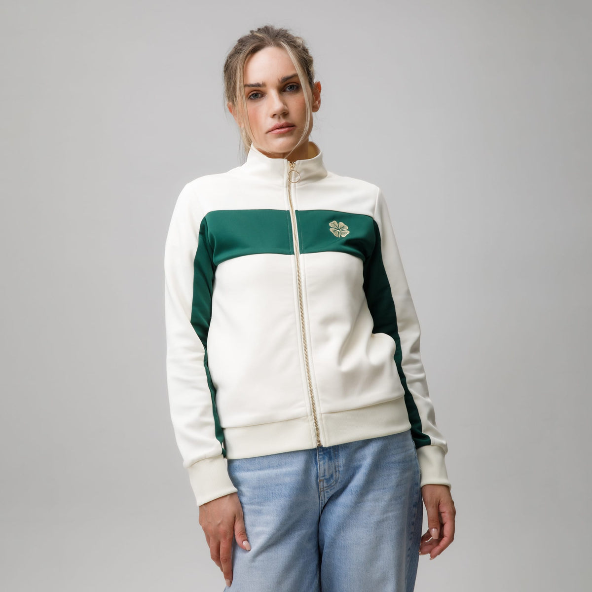 Celtic Clover Women's Cream Track Jacket