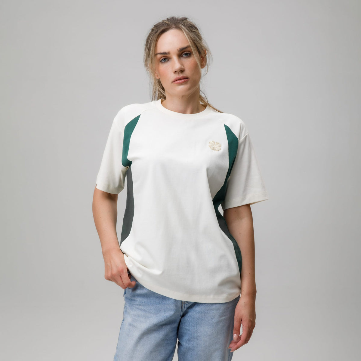 Celtic Clover Women's Green Side Panel Oversized T-Shirt