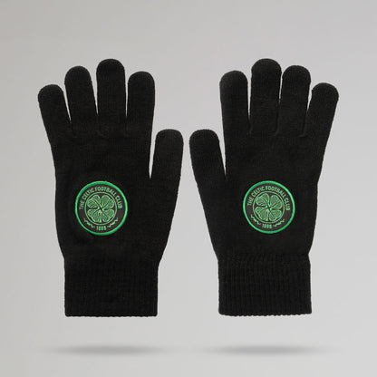 Celtic Crest Adult Black Gloves