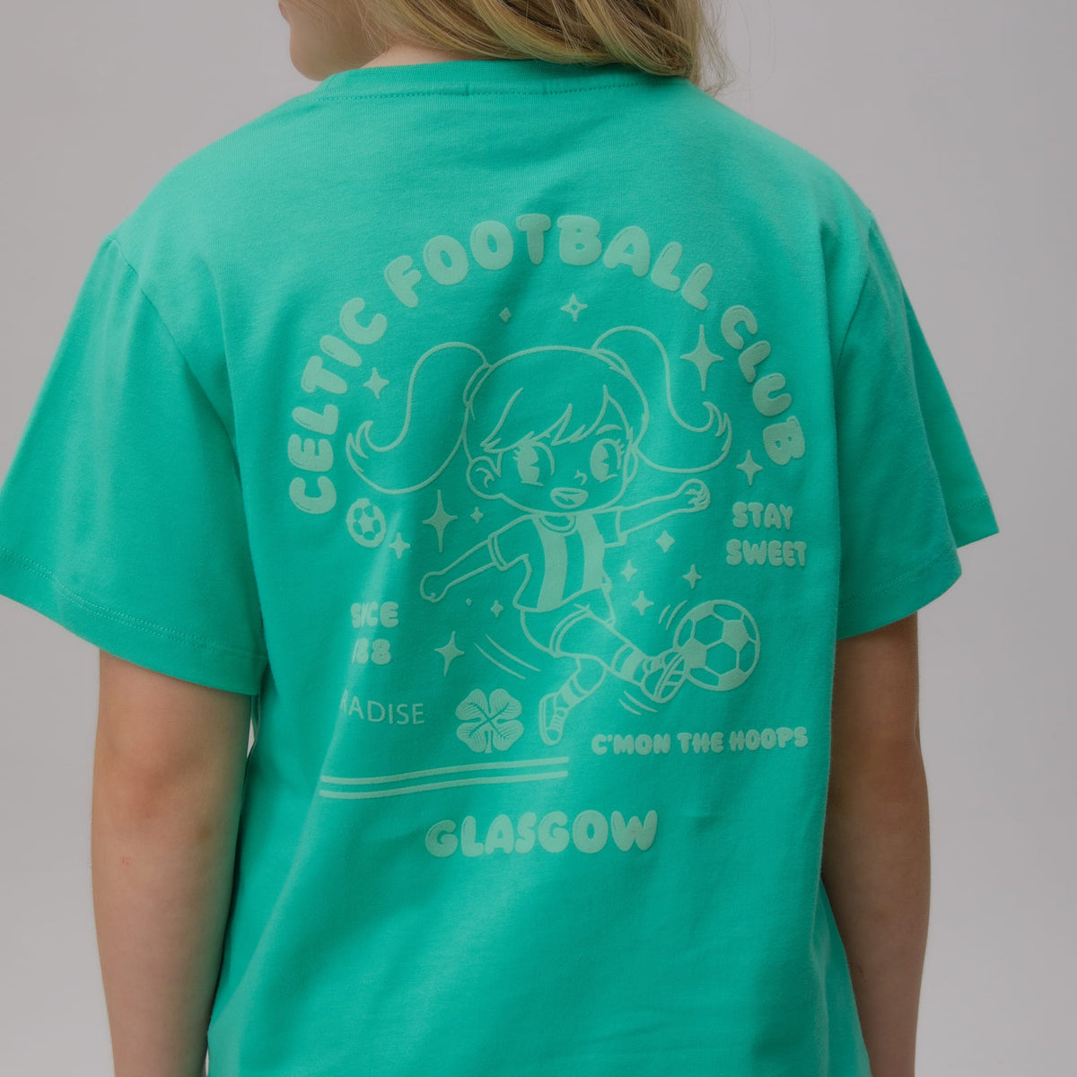 Celtic Crest Junior Anime Print Green T-Shirt