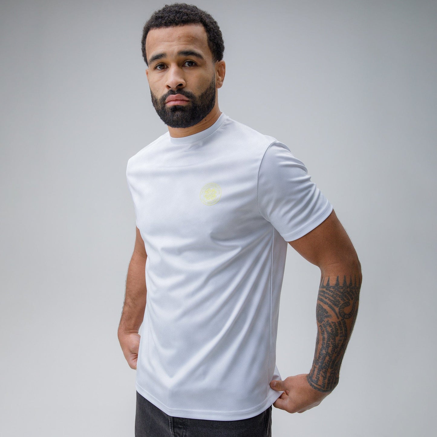 Celtic Crest Men's Dot Print White T-Shirt