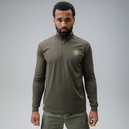 Celtic Crest Men's Khaki Quarter Zip