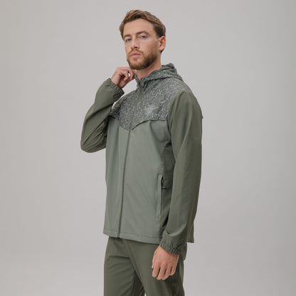 Celtic Crest Men's Windbreaker Sage Print Jacket