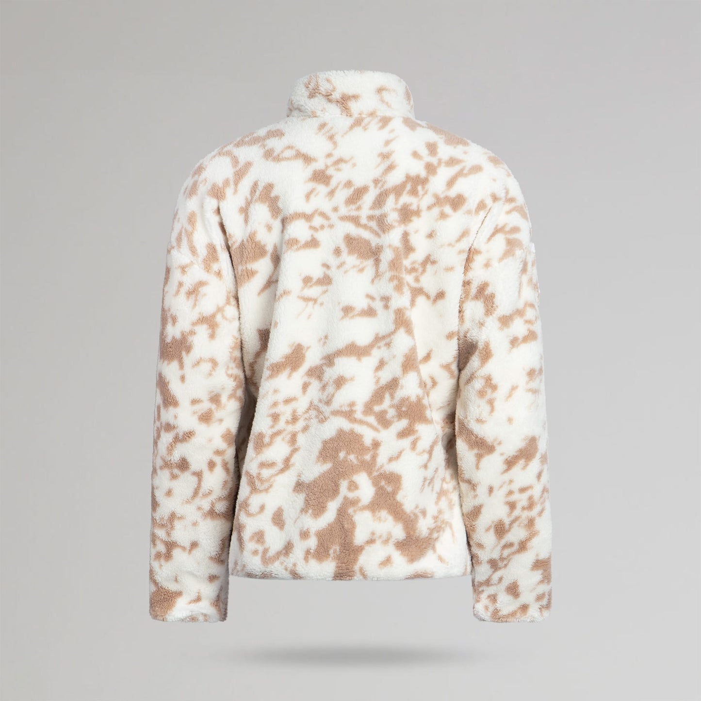 Celtic Crest Women's White Beige Print Quarter Zip Fleece