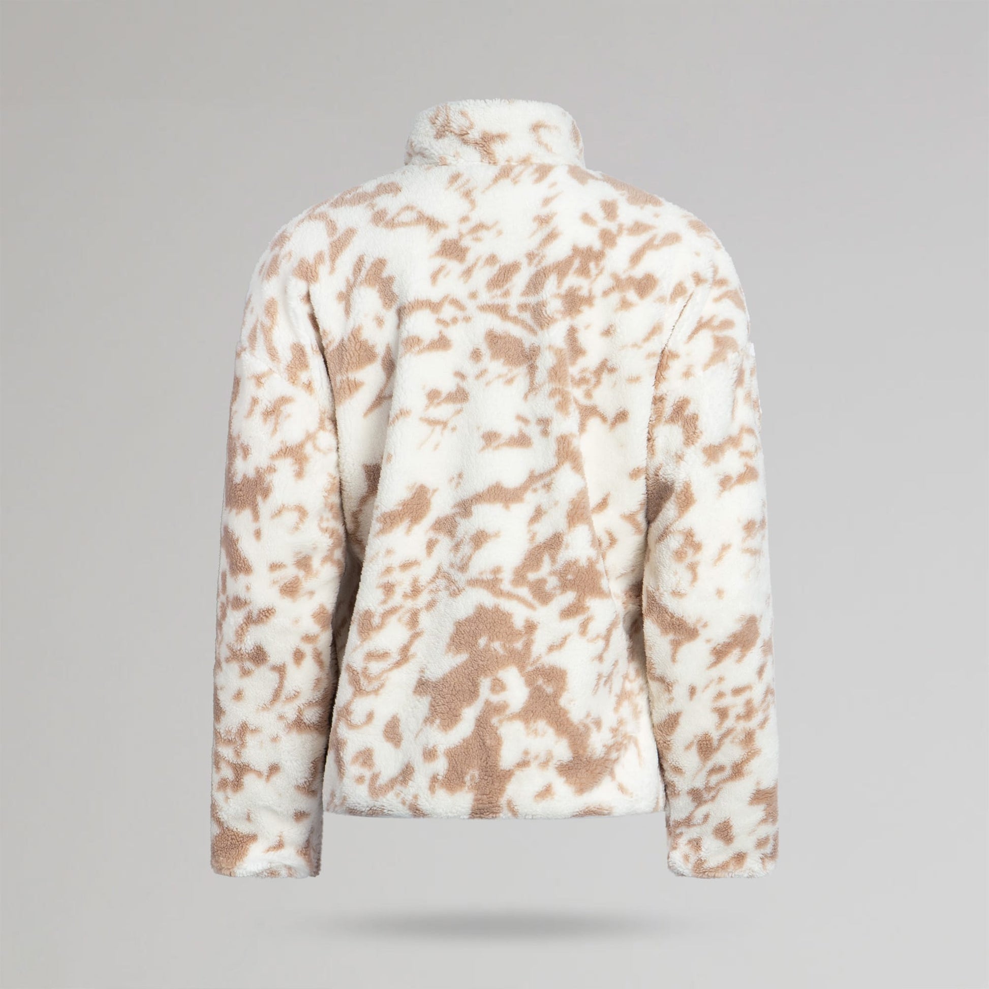Celtic Crest Women's White Beige Print Quarter Zip Fleece