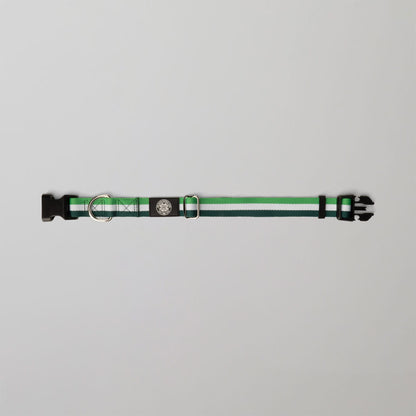 Celtic Green Stripe Dog Collar and Lead Set