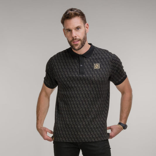 Celtic Henrik Larsson Black Monogram Polo Shirt