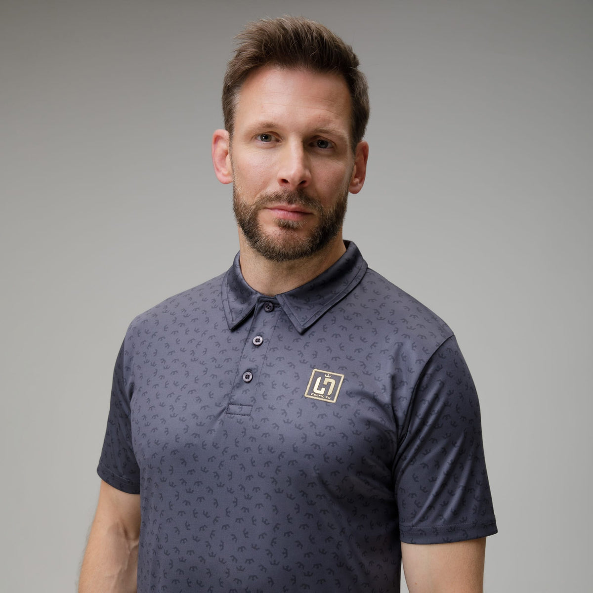 Celtic Henrik Larsson Men's Geometric Print Polo Shirt