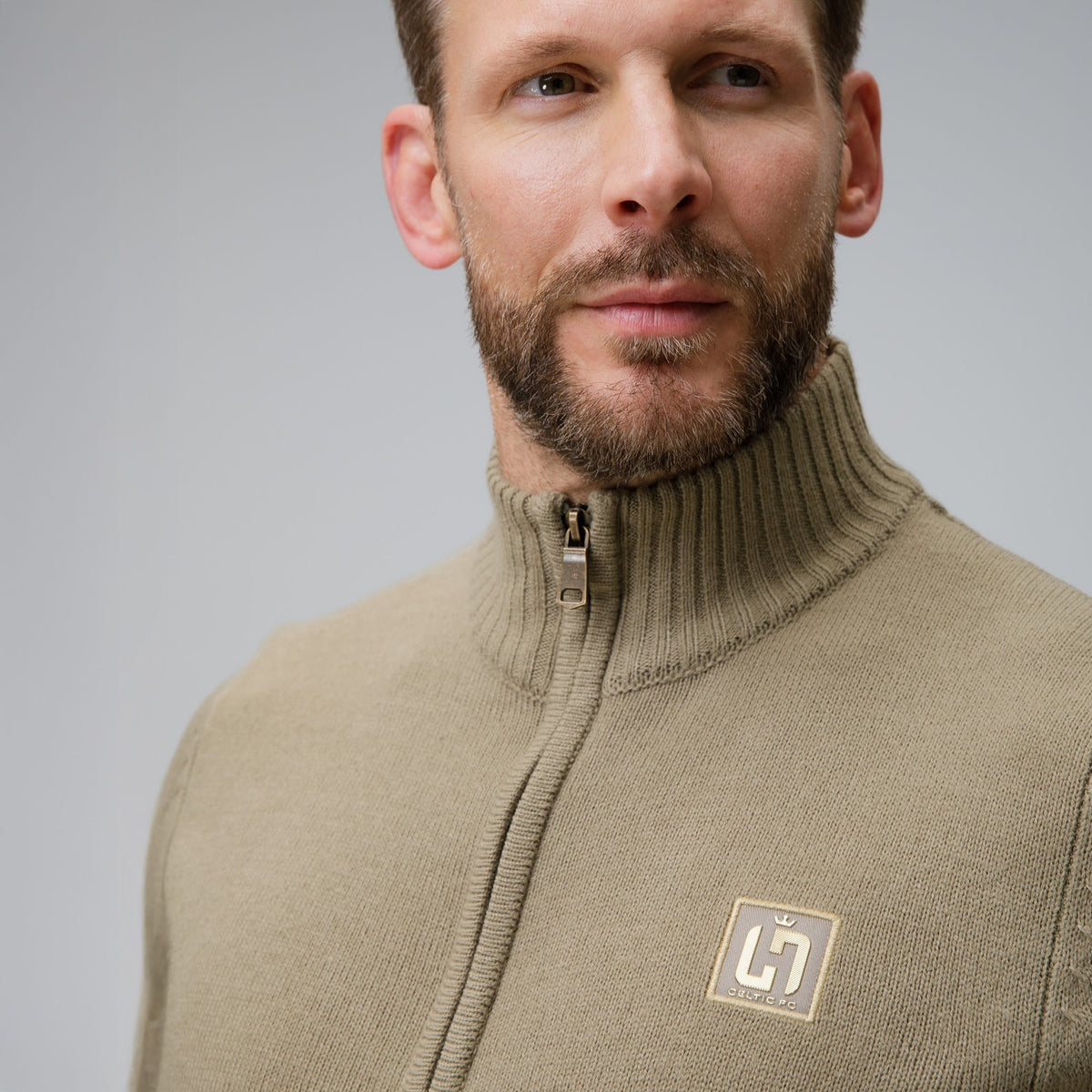Celtic Henrik Larsson Men's Khaki Quarter Zip