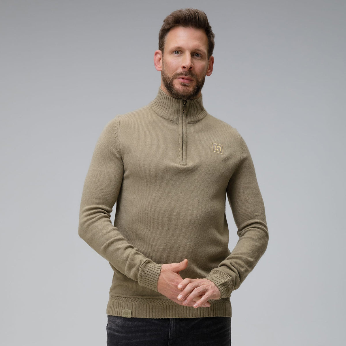 Celtic Henrik Larsson Men's Khaki Quarter Zip