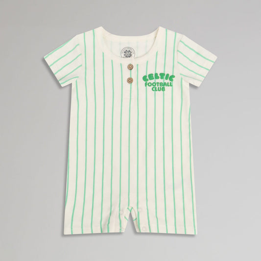 Celtic Infant Green Pinstripe Romper