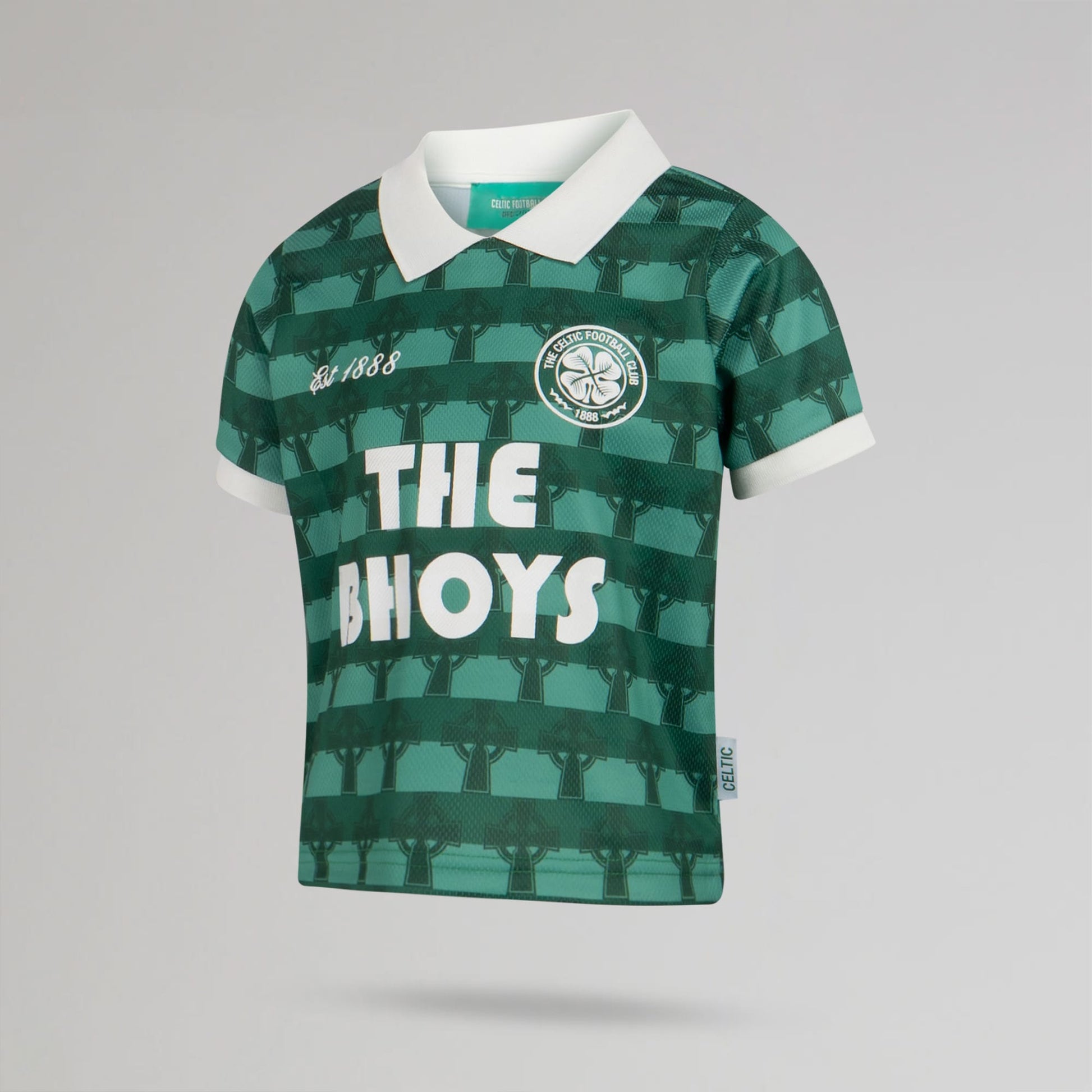 Celtic Junior Cross Print Green Jersey
