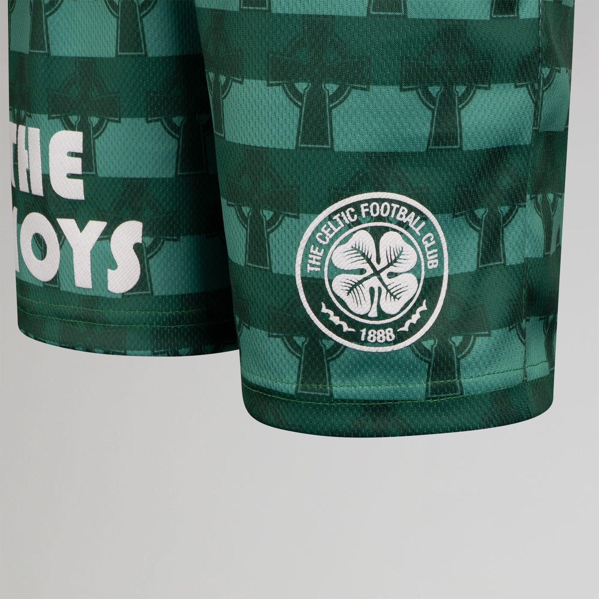 Celtic Junior Cross Print Green Shorts