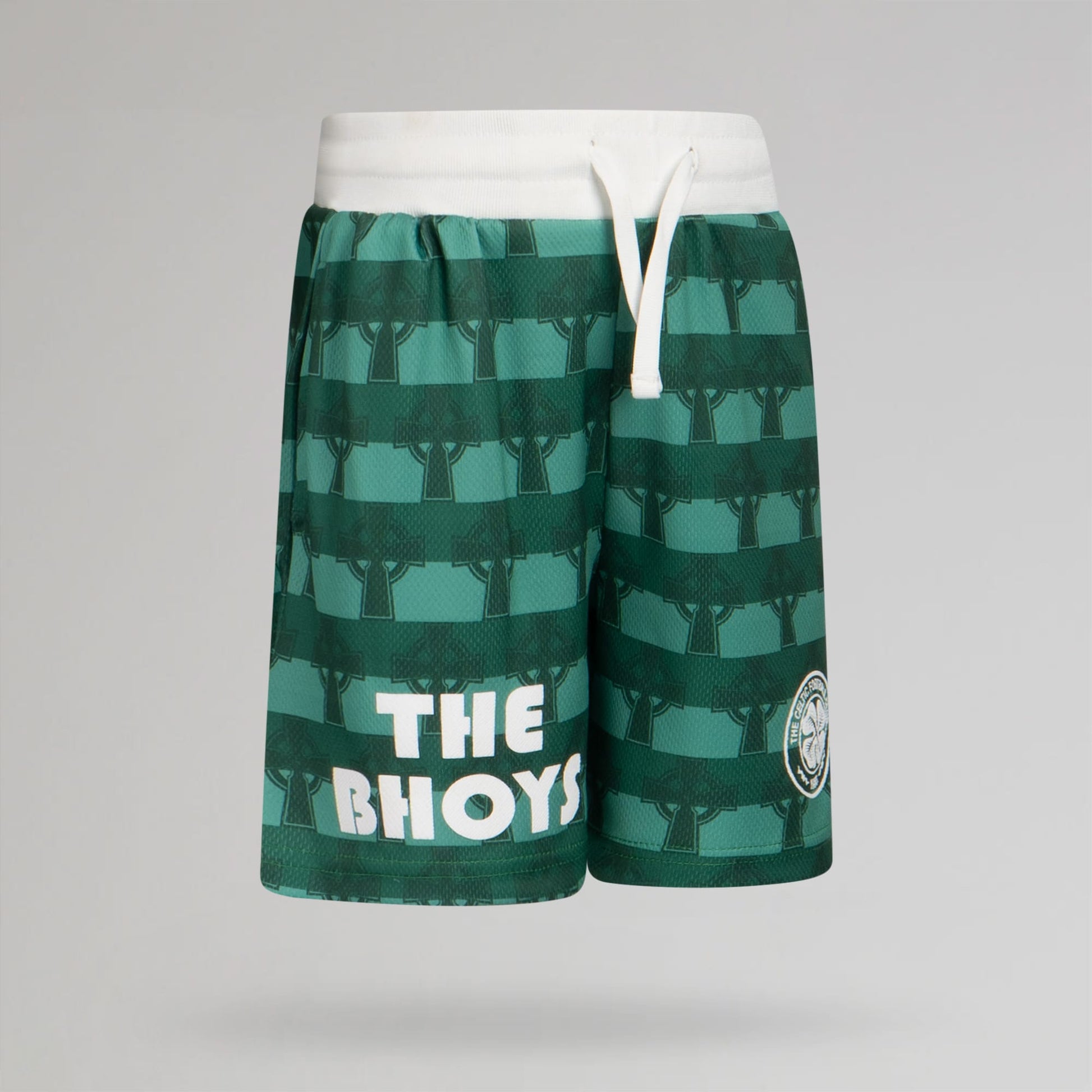 Celtic Junior Cross Print Green Shorts