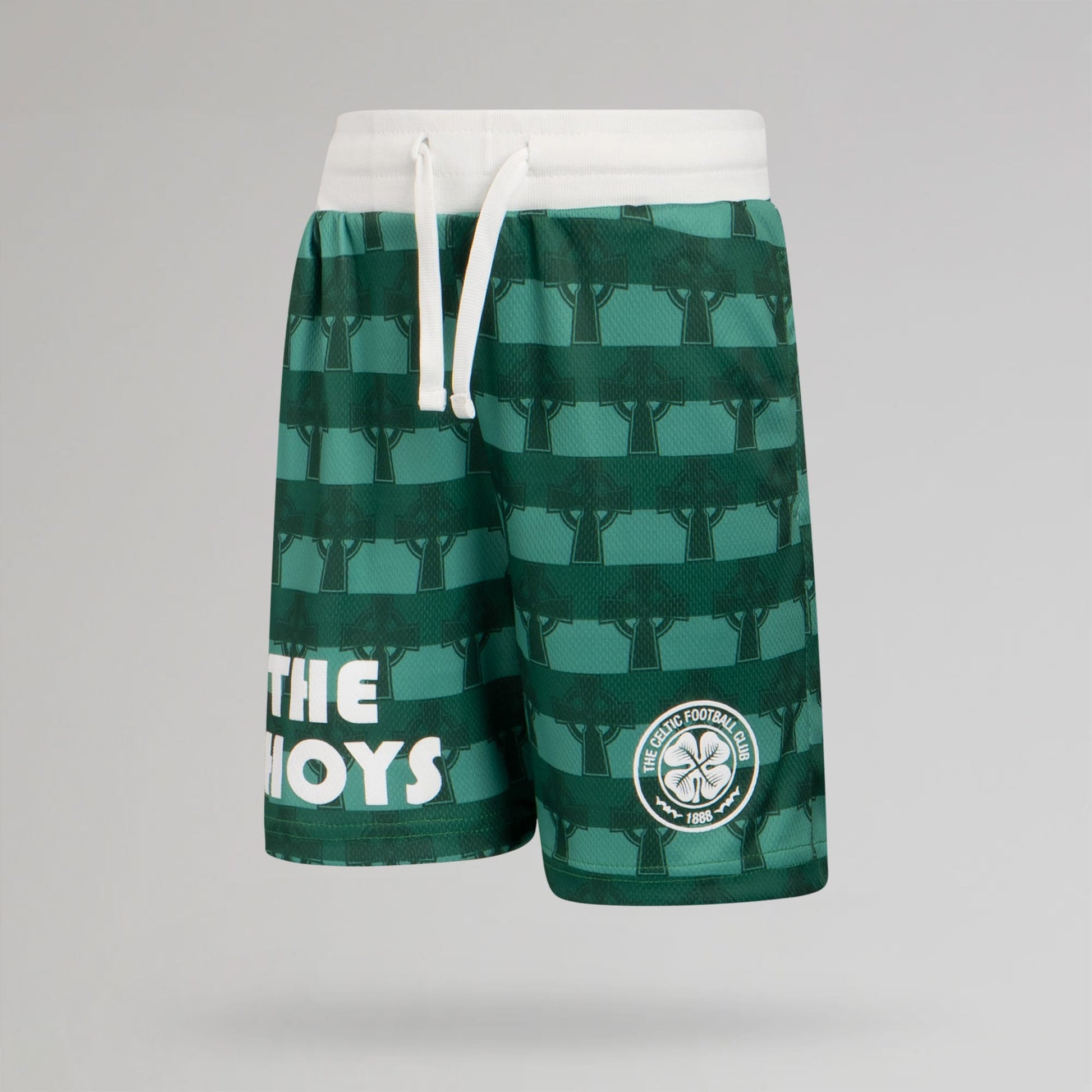 Celtic Junior Cross Print Green Shorts