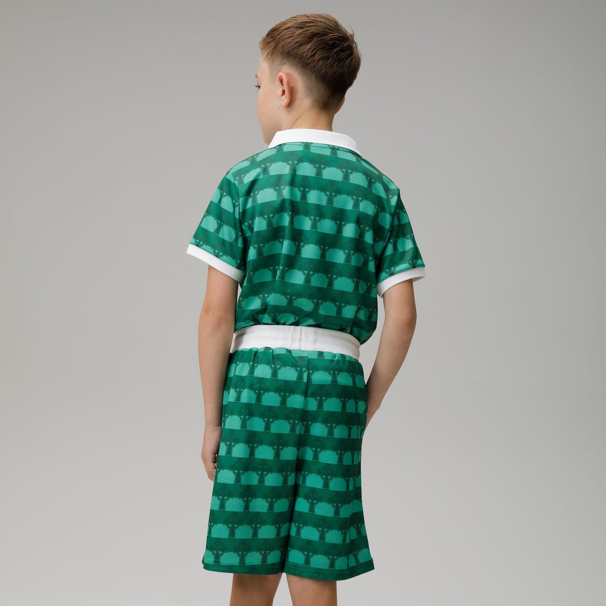 Celtic Junior Cross Print Green Shorts