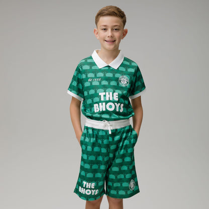 Celtic Junior Cross Print Green Shorts