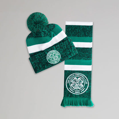 Celtic Junior Green Hat and Scarf Set