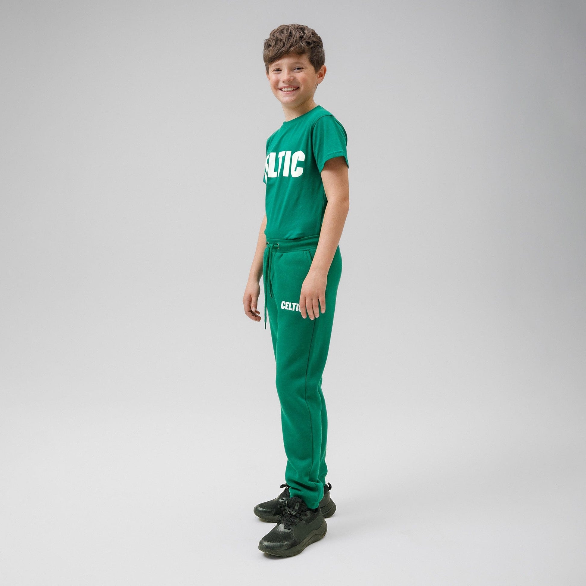 Celtic Junior Green Text Joggers