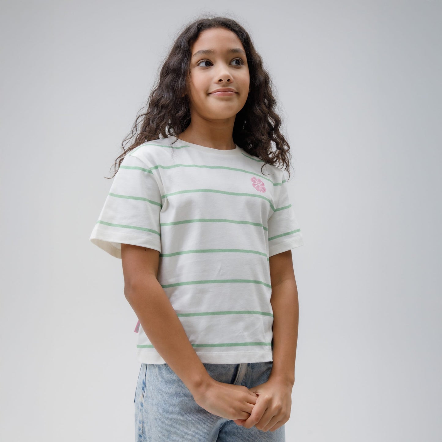 Celtic Junior Hooped Green and White T-Shirt