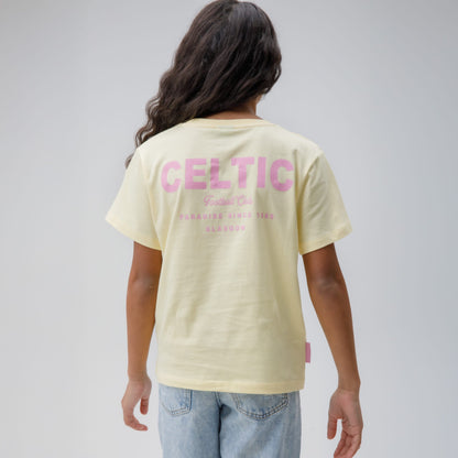 Celtic Junior Oversized Back Print Yellow T-Shirt