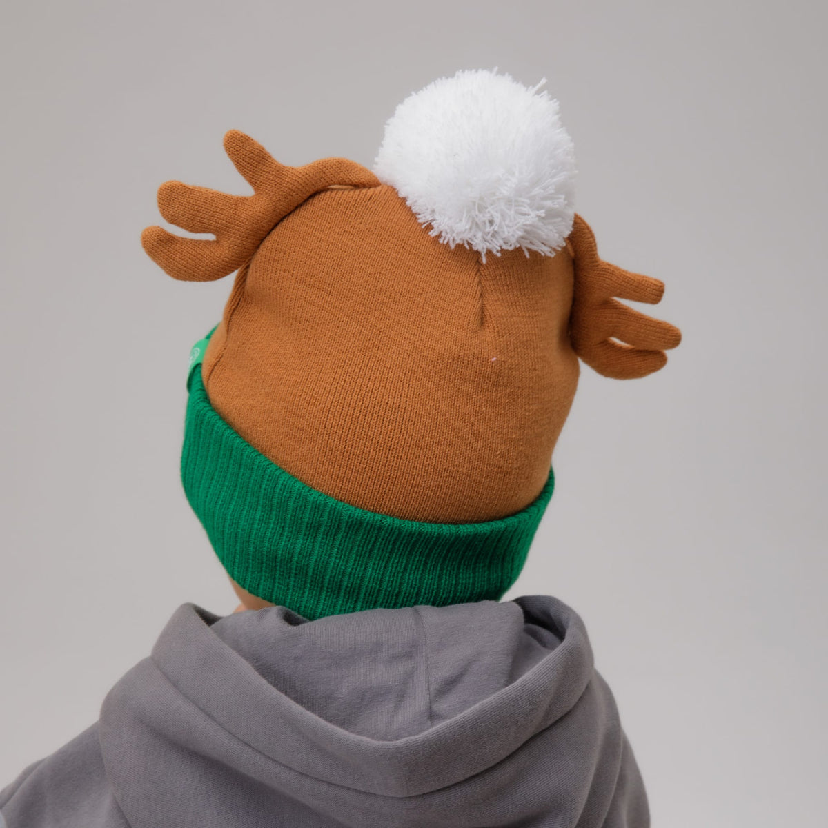 Celtic Junior Reindeer Green Pom Beanie