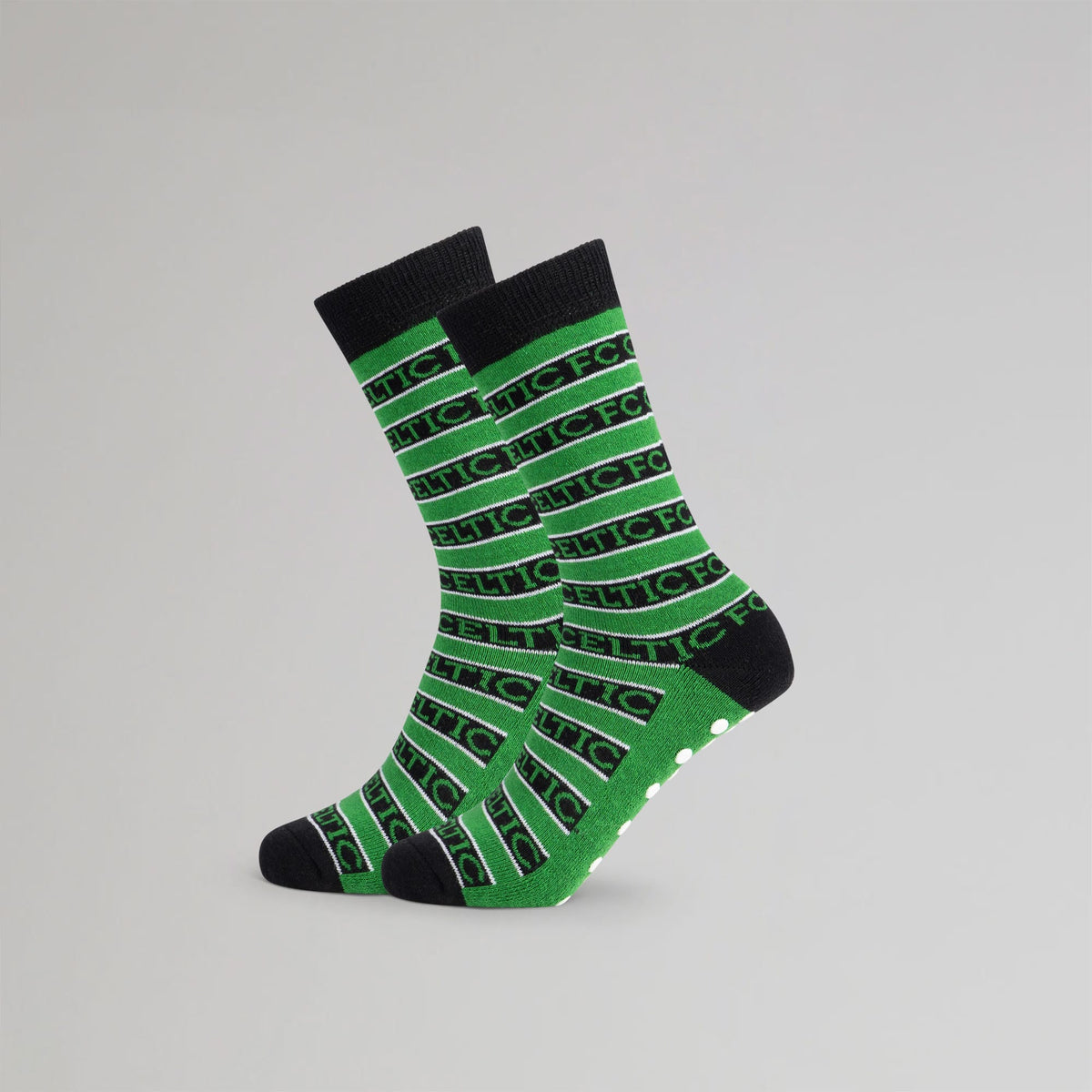 Celtic Junior Stripe Grip Slipper Socks