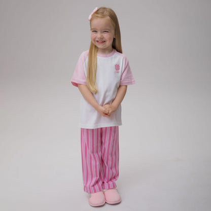 Celtic Junior Stripe Pink Trouser Pyjama Set