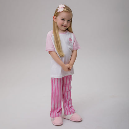Celtic Junior Stripe Pink Trouser Pyjama Set