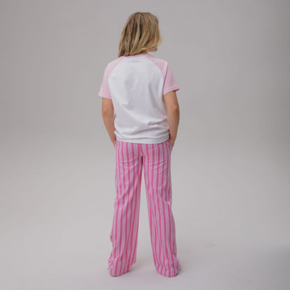 Celtic Junior Stripe Pink Trouser Pyjama Set