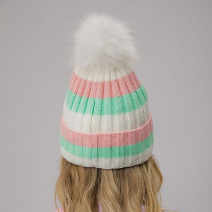 Celtic Junior Stripe Pom Beanie
