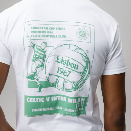 Celtic Lisbon Men's Newspaper White T-Shirt