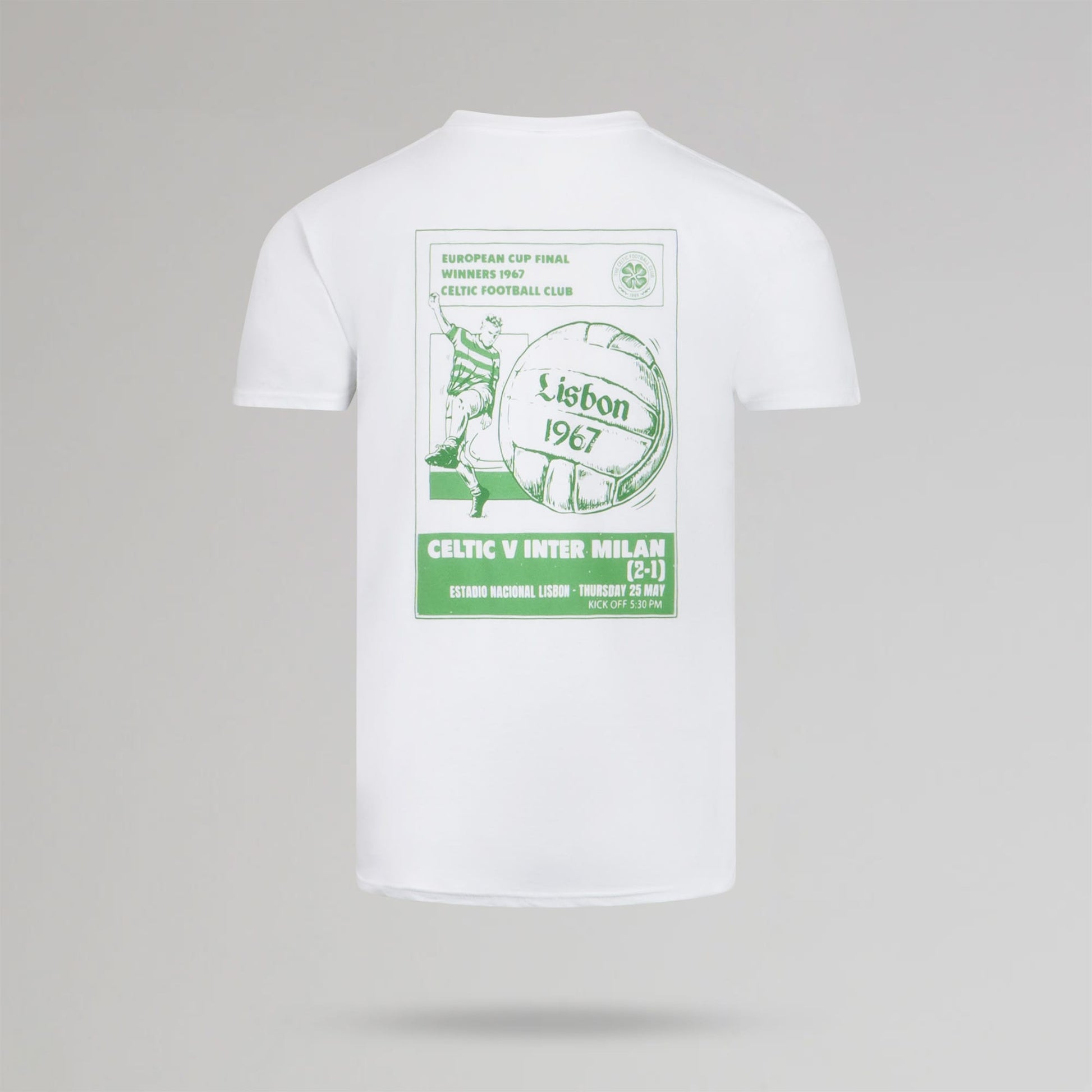Celtic Lisbon Newspaper White T-Shirt
