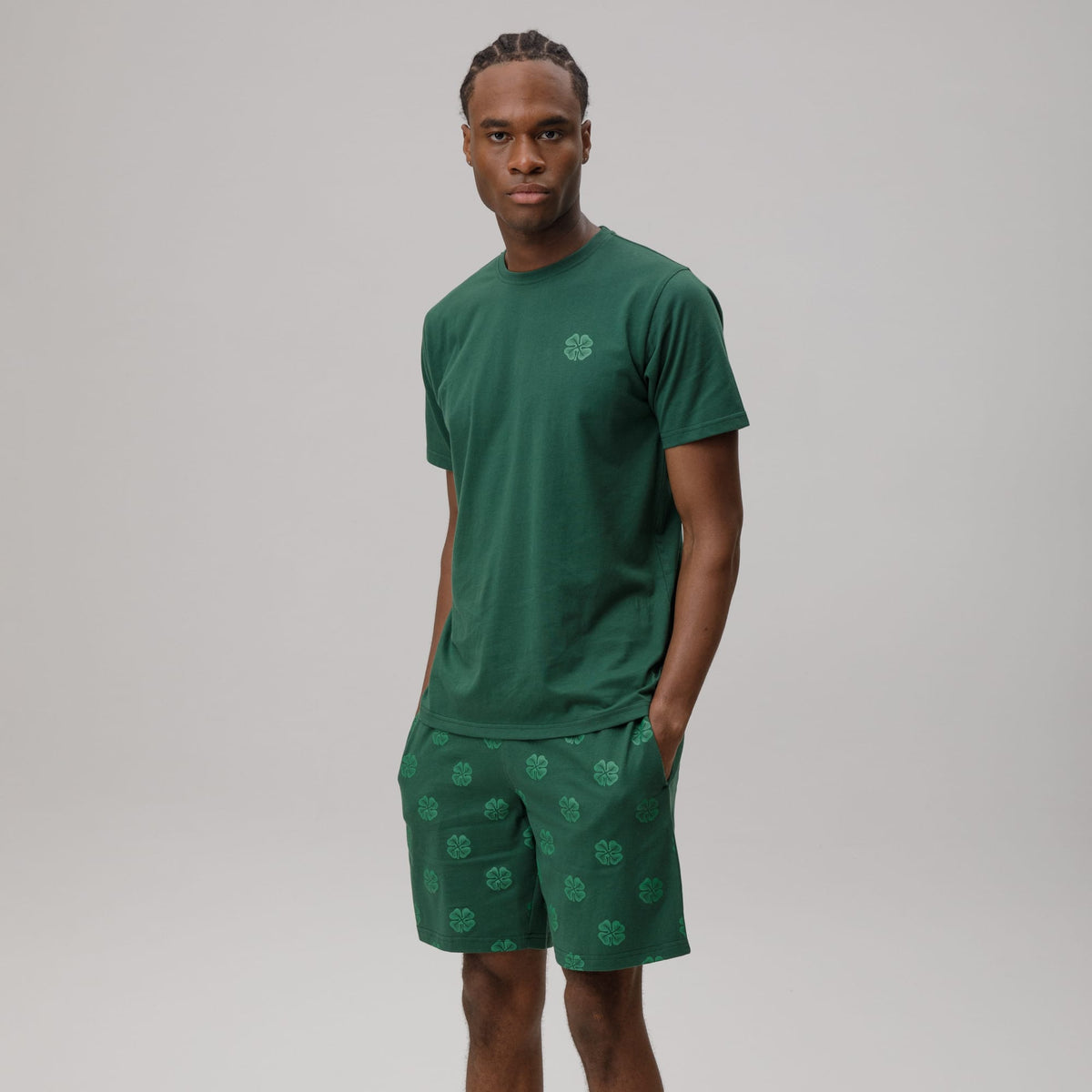 Celtic Men's Clover Print Green Short Pyjamas