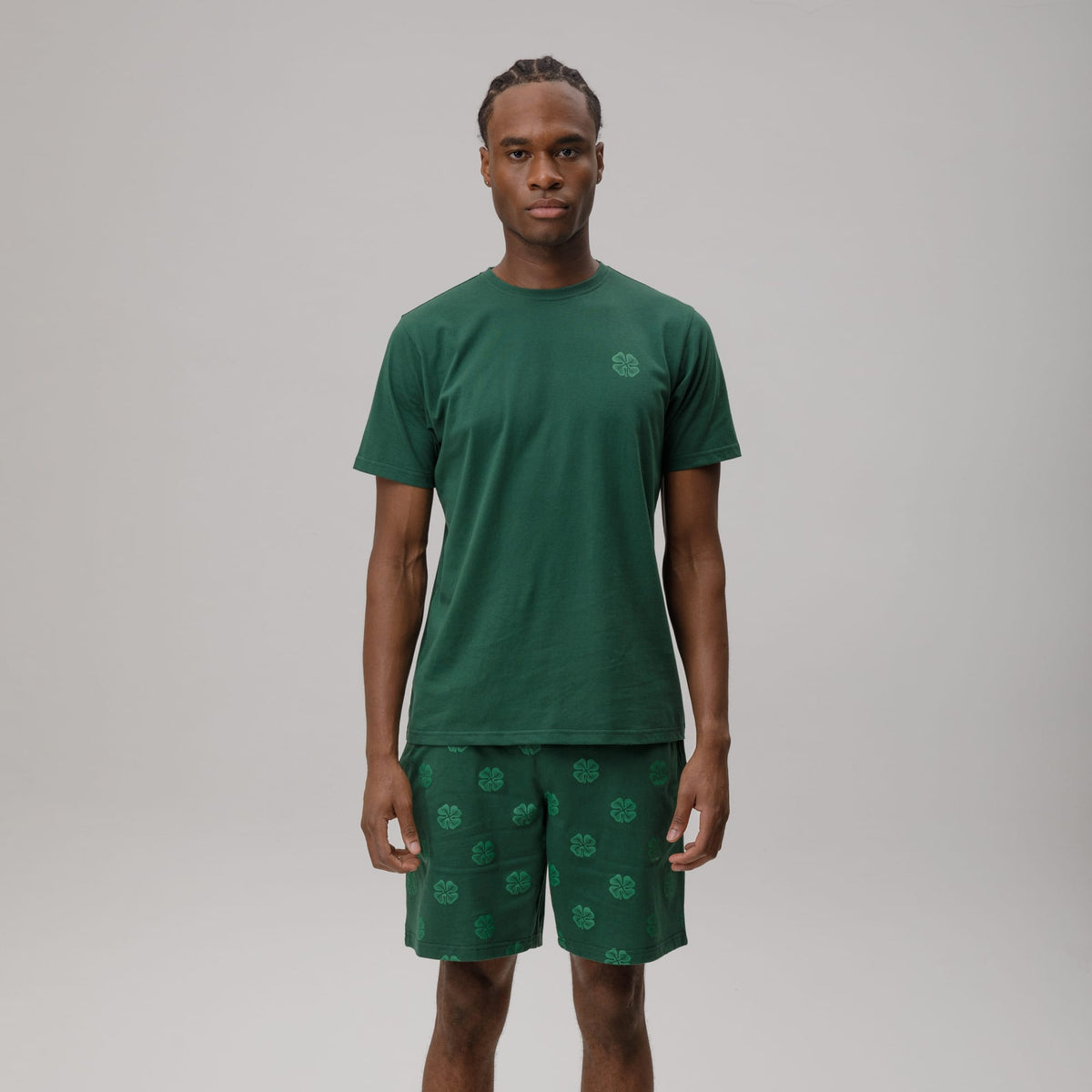 Celtic Men's Clover Print Green Short Pyjamas