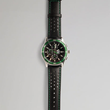 Celtic Sekonda Chronograph Black Leather Watch
