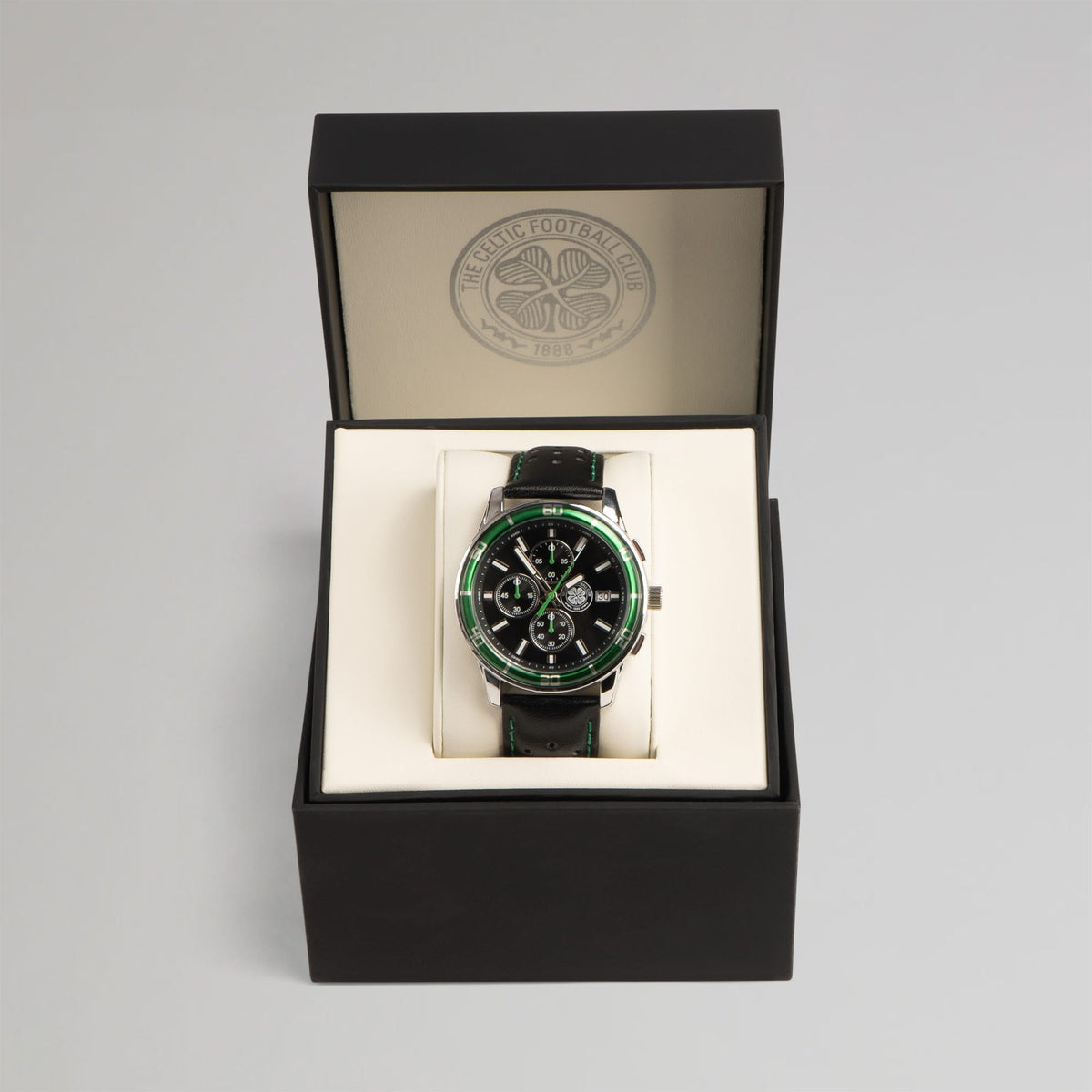 Celtic Sekonda Chronograph Black Leather Watch