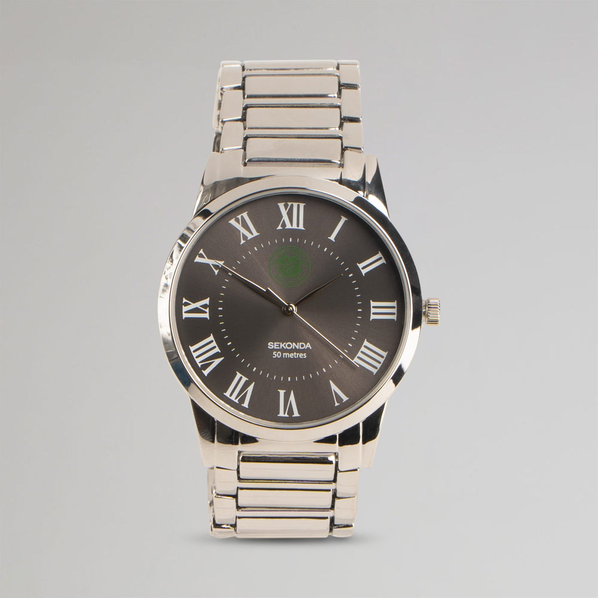 Celtic Sekonda Silver Classic Bracelet Black Dial Watch