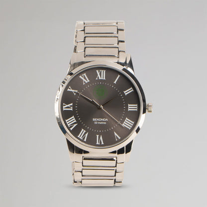 Celtic Sekonda Silver Classic Bracelet Black Dial Watch