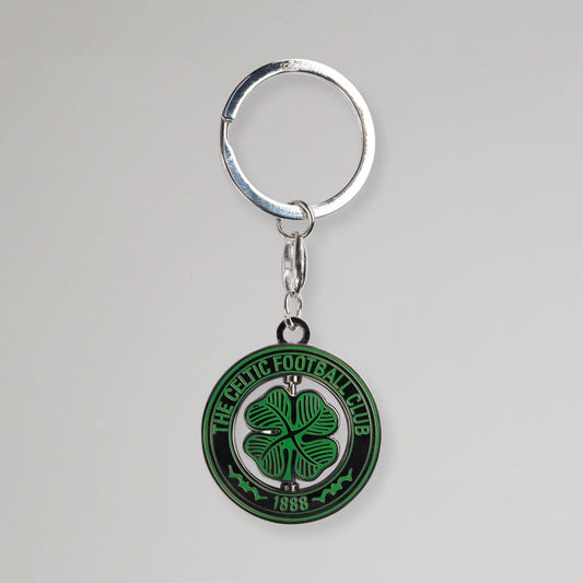 Celtic Silver Clover Spinner Keyring