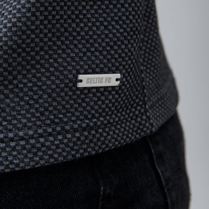 Celtic Waffle Black and Grey Zip Polo Shirt